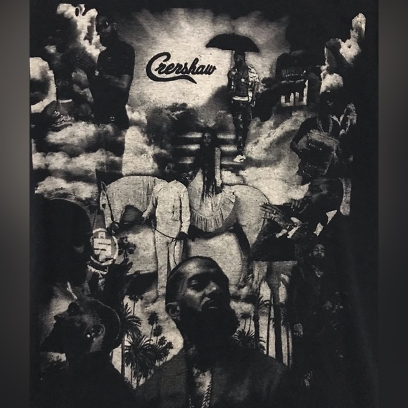 Nipsey Hustle Crenshaw Mens Medium Blue Cotton Shirt All $ In *Rare - Picture 2 of 4